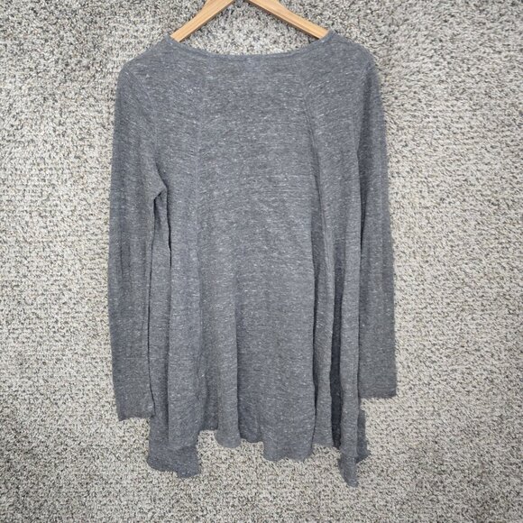 We The Free Top‎ Womens XS Gray Oversized Waffle Knit Thermal Scoop Neck Casual - Picture 7 of 7